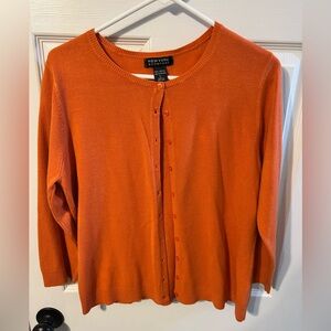New York & Company Vibrant Orange Cardigan